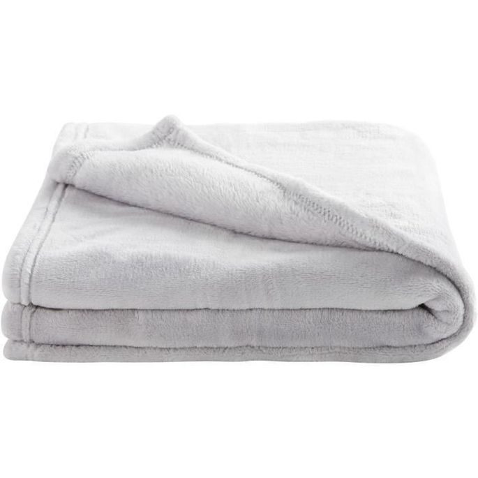 DOMIVA Couverture microfibre microdoux 100 x 150cm - Perle - Photo n°1