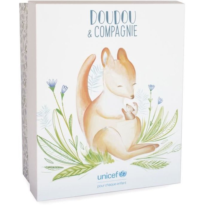Doudou Et Compagnie Unicef Bebe Et Moi Kangourou 25 Cm Beige Boite Cadeau Dc3793 Lestendances Fr