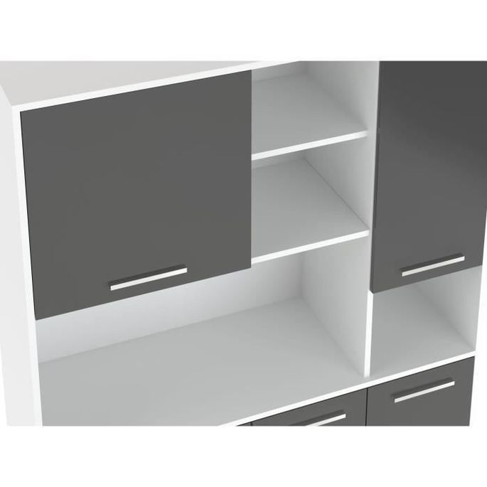 Buffet de cuisine L 120 cm - Gris mat - Photo n°4