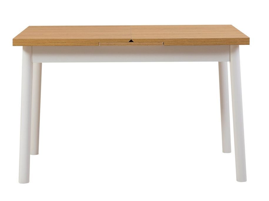 Ensemble 1 table extensible et 4 chaises bois naturel et blanc Kontante - Photo n°8