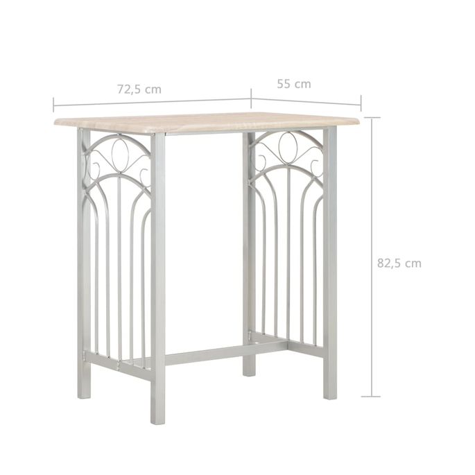 Ensemble de bar 3 pcs Bois et acier - Photo n°8