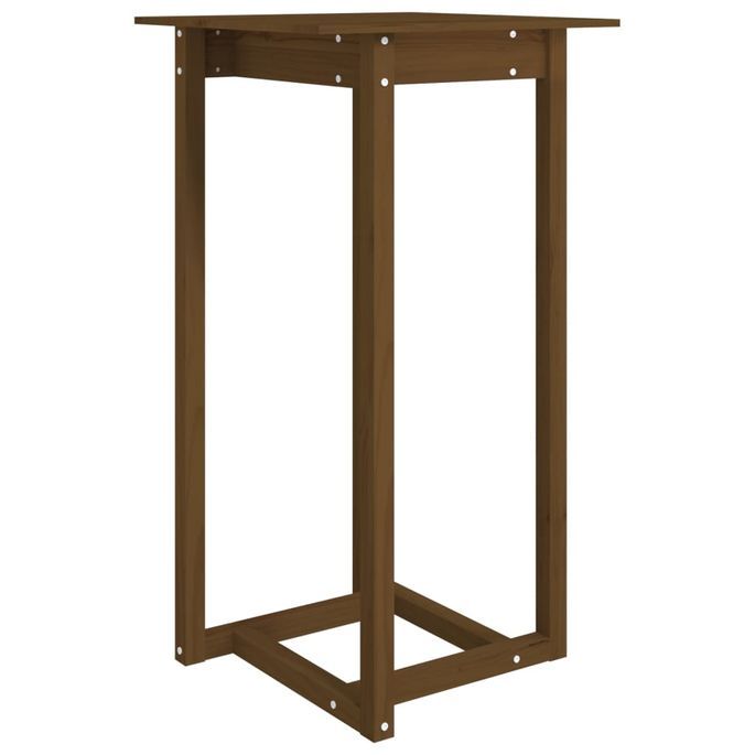 Ensemble de bar 3 pcs Marron miel Bois de pin massif - Photo n°6