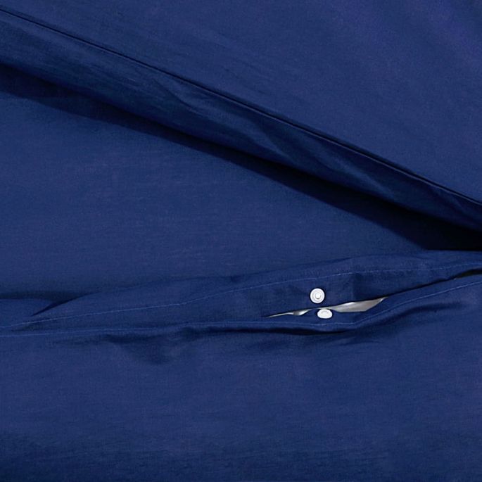 Ensemble de housse de couette Bleu marine 220x240 cm Coton - Photo n°8
