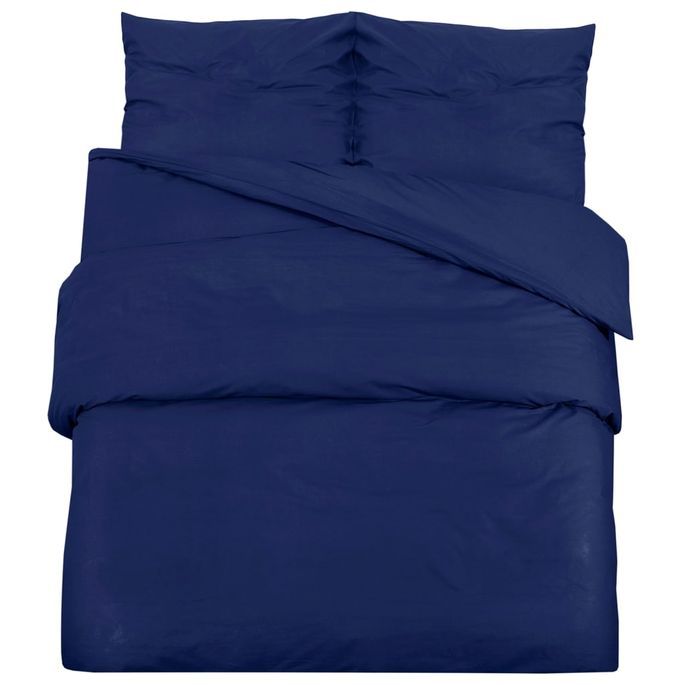 Ensemble de housse de couette Bleu marine 225x220 cm Microfibre - Photo n°2