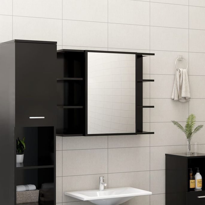 Ensemble de meubles de salle de bain 3 pcs Noir 4 - Photo n°5