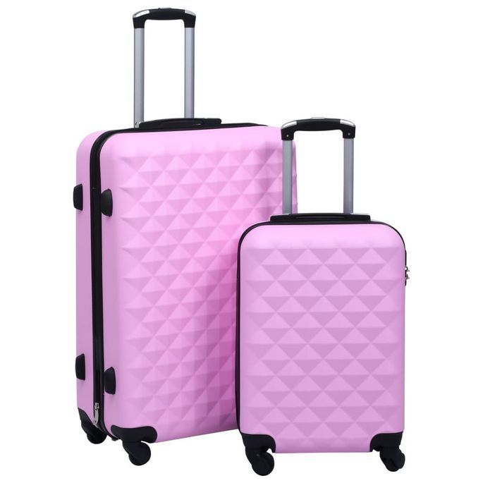 Ensemble de valises rigides 2 pcs Rose ABS - Photo n°1
