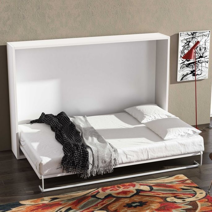 Ensemble lit escamotable 80x190 cm et meubles de salon Optima - Photo n°7