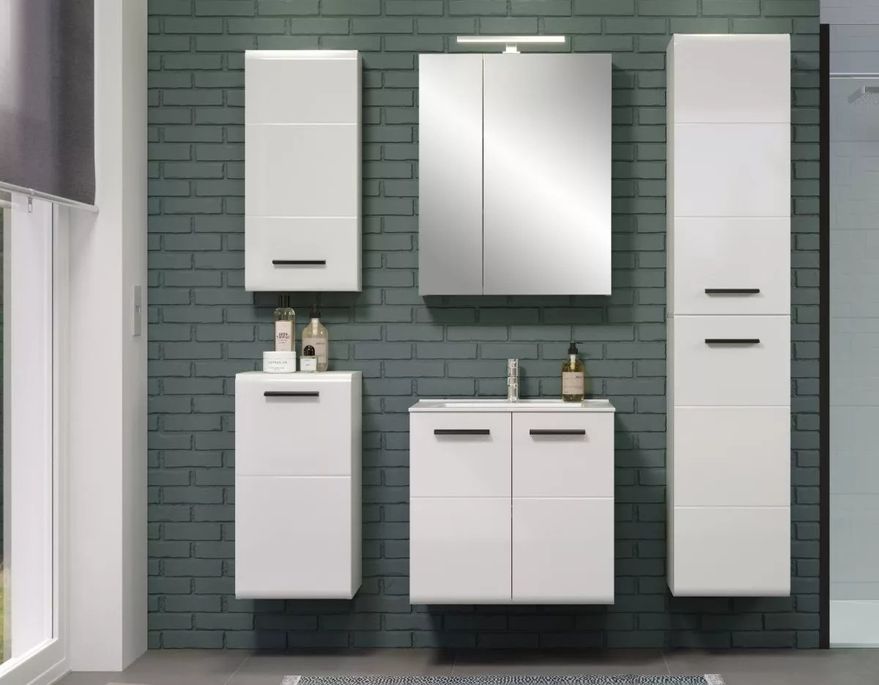 Ensemble meuble salle de bain 5 pièces blanc brillant Touka - Photo n°6