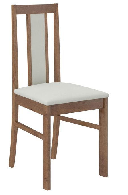 Ensemble table extensible 140/180 cm et 6 chaises en bois marron et tissu beige clair Louiza - Photo n°4