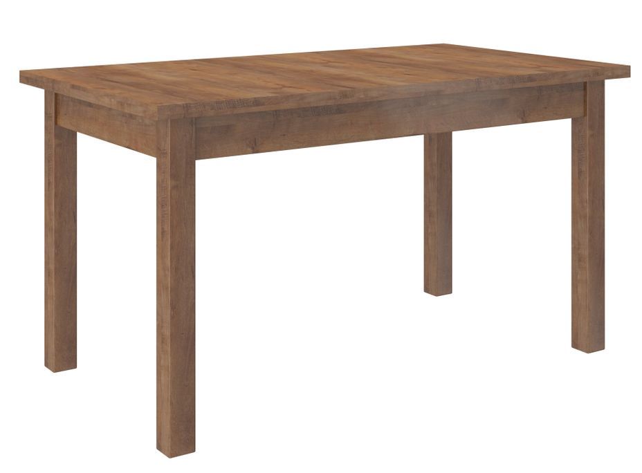 Ensemble table extensible 140/180 cm et 6 chaises en bois marron et tissu beige clair Louiza - Photo n°5