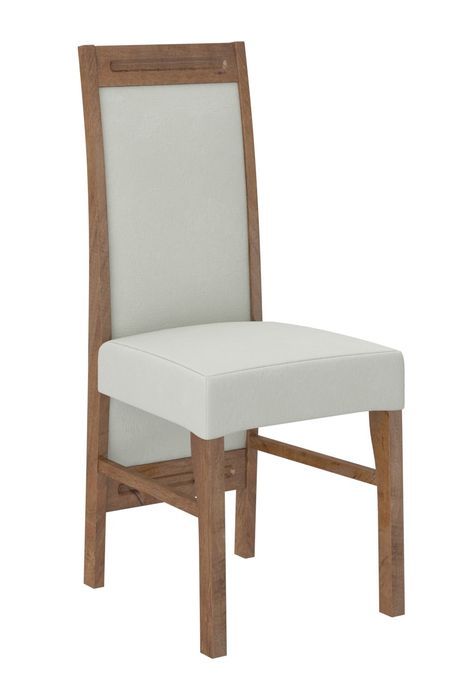 Ensemble table extensible 140/180 cm et 6 chaises en bois marron et tissu beige clair Valka - Photo n°5