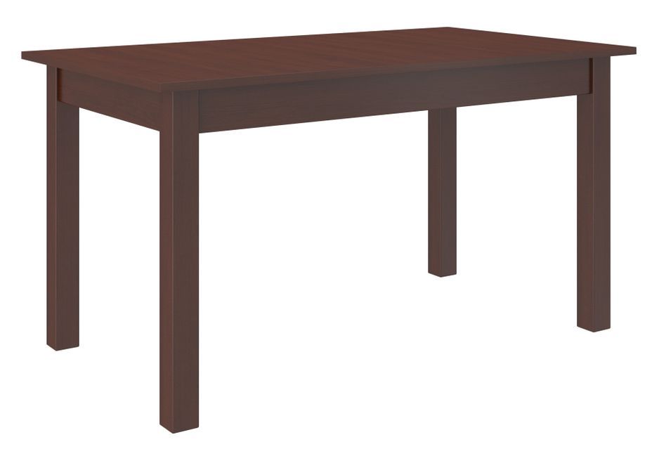 Ensemble table extensible 140/180 cm et 6 chaises en bois Noyer foncé et tissu beige clair Klarika - Photo n°4