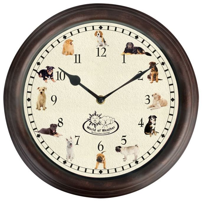 Esschert Design Horloge avec sons de chien - Photo n°1