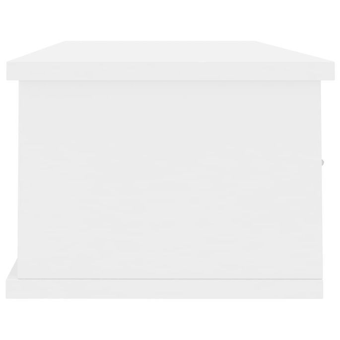 Étagère murale et tiroirs Blanc brillant 88x26x18,5cm - Photo n°5