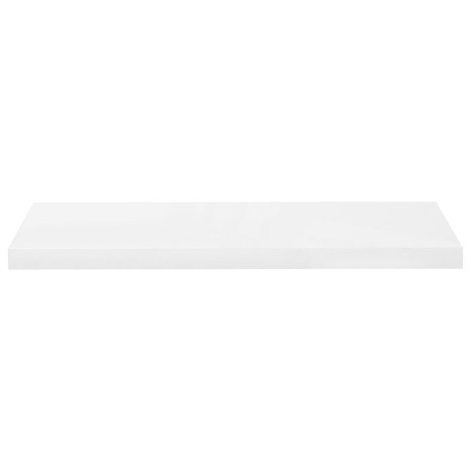 Étagère murale flottante 2 pcs Blanc brillant 80x23,5x3,8cm MDF - Photo n°5