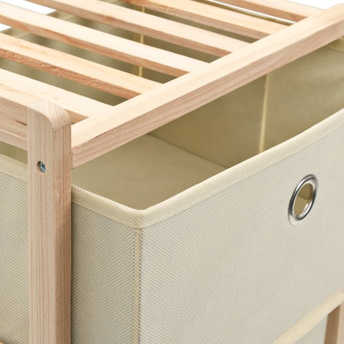 Étagères de rangement avec 3 paniers en tissu 2 pcs Beige Cèdre - Photo n°2