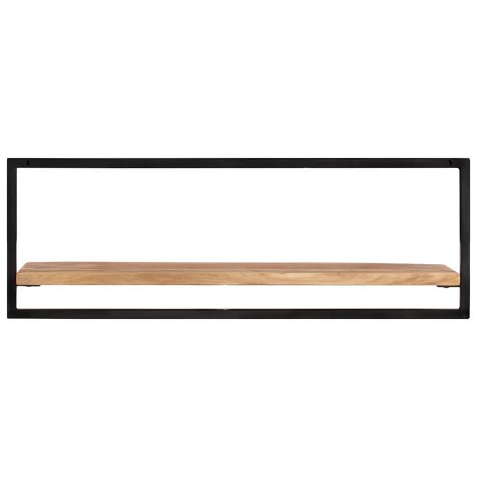 Étagères murales 2 pcs 100x24x35 cm Bois d'acacia et acier - Photo n°3