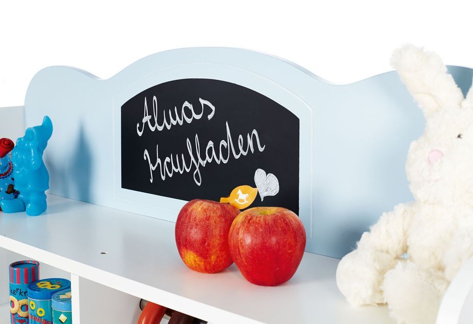 Etal d' épicerie bois laqué blanc et bleu Alma - Photo n°3