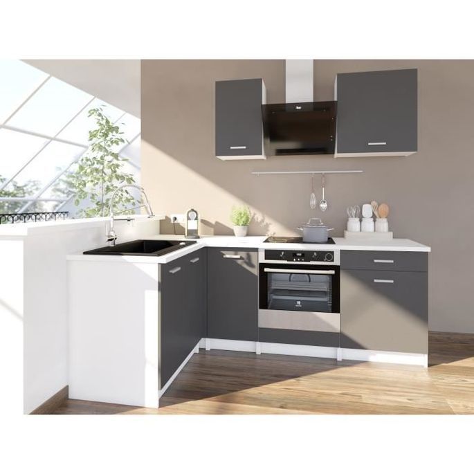 EXTRA - Cuisine complete d'angle L 240cm - Gris Mat - Photo n°4