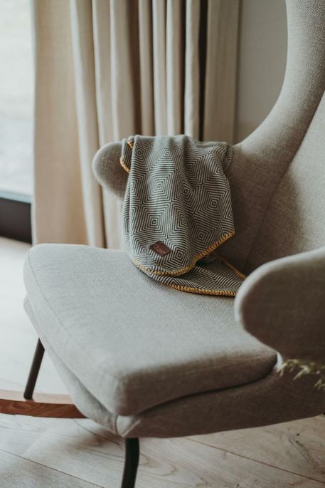 Fauteuil à bascule tissu beige Luxare - Photo n°8