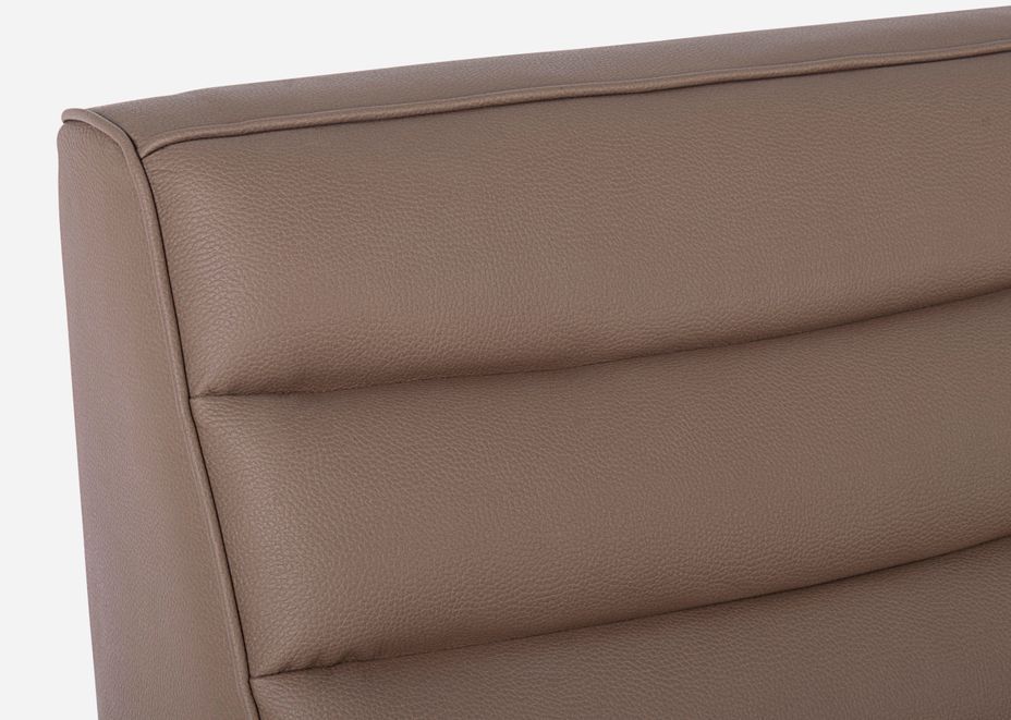 Fauteuil d'angle en polyester effet cuir marron Olivia - Photo n°4