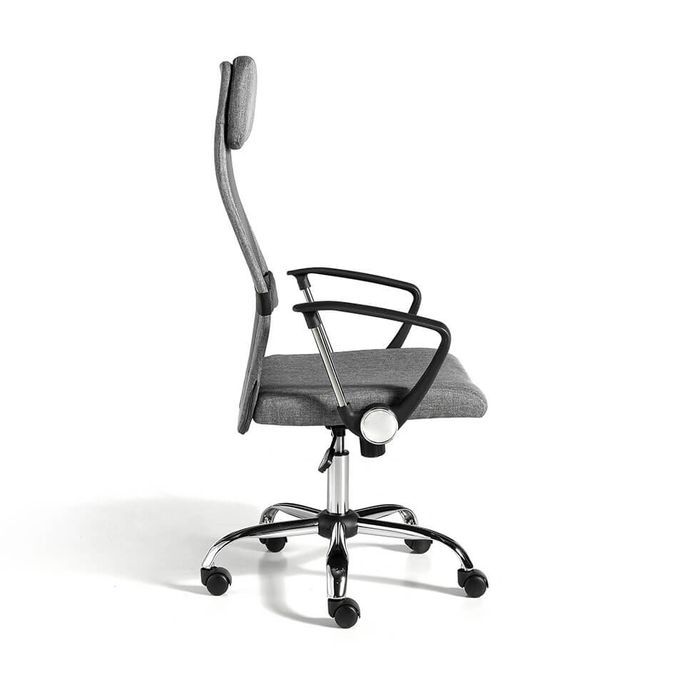 Fauteuil de bureau réglable tissu et pieds en acier gris Nialo - Photo n°6