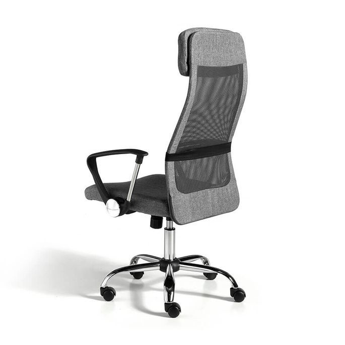 Fauteuil de bureau réglable tissu et pieds en acier gris Nialo - Photo n°7