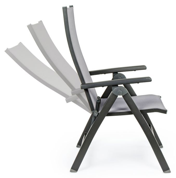 Fauteuil De Jardin Inclinable En Aluminium Anthracite Cadia