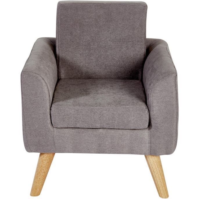 Fauteuil Enfant Tissu Gris Et Pieds Bois Clair Kessy Lestendances Fr