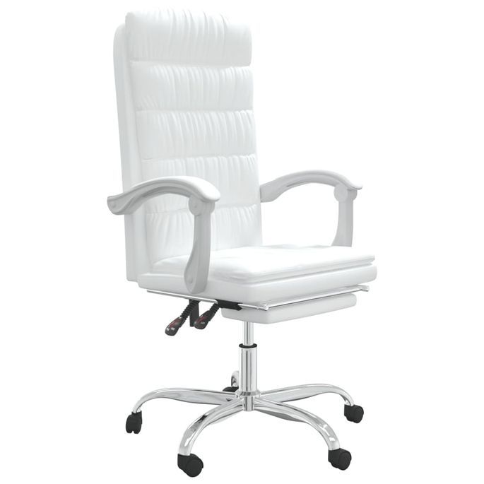 Fauteuil inclinable de bureau Blanc Similicuir - Photo n°1