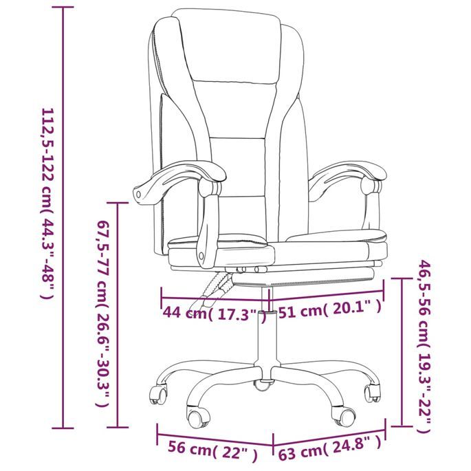 Fauteuil inclinable de bureau Marron Similicuir - Photo n°10