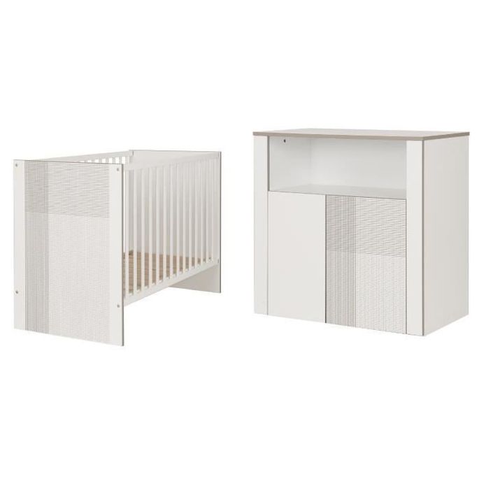 Galipette Cardiff Meubles Chambre Bebe Lit 60 X 1 Cm Commode 2 Portes 1 Niche Et Plan A Langer Droit Lestendances Fr