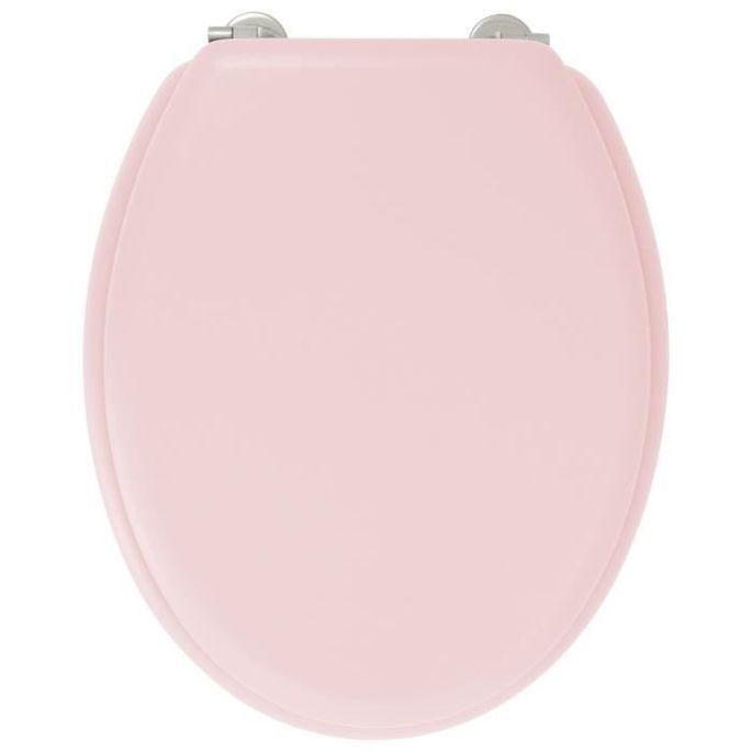 GELCO DESIGN Abattant WC Dolce - Charnieres inox - Bois moulé - Rose crystal - Photo n°1