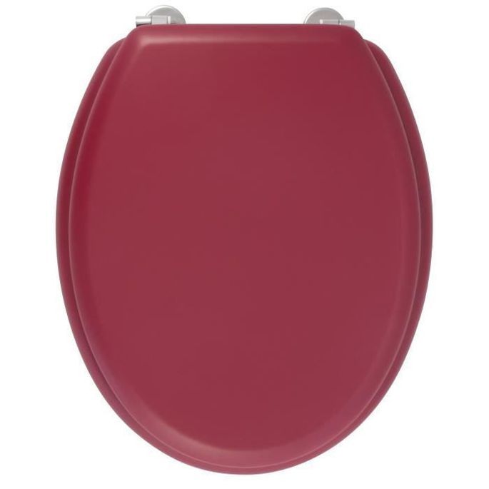 GELCO DESIGN Abattant WC Dolce - Charnieres inox - Bois moulé - Rouge cardinal - Photo n°1