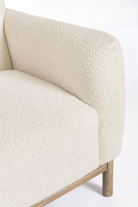 Grand canapé tissu doux naturel bouclé Kindel 232 cm - Photo n°3