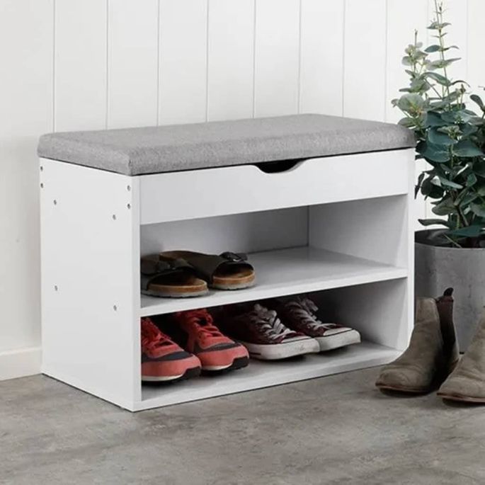 HI Armoire à chaussures avec oreiller de banc 60x30x45 cm - Photo n°2