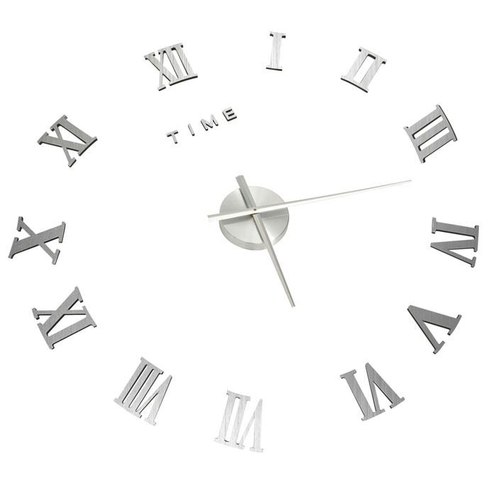 Horloge murale 3D Design moderne Argenté 100 cm XXL 4 - Photo n°3