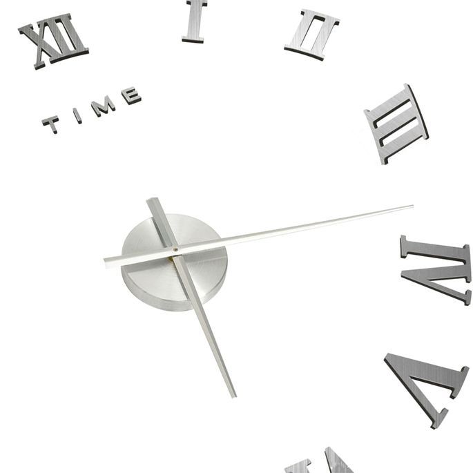 Horloge murale 3D Design moderne Argenté 100 cm XXL 4 - Photo n°4
