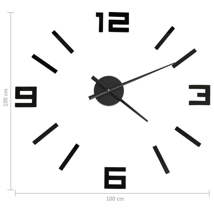 Horloge murale 3D Design moderne Noir 100 cm XXL 2 - Photo n°5