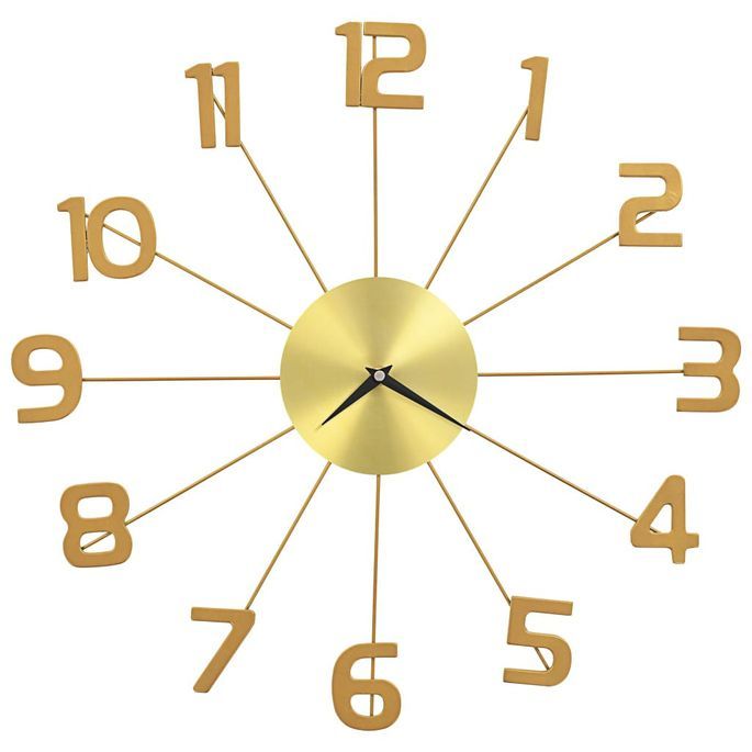 Horloge murale Métal 50 cm Doré - Photo n°2