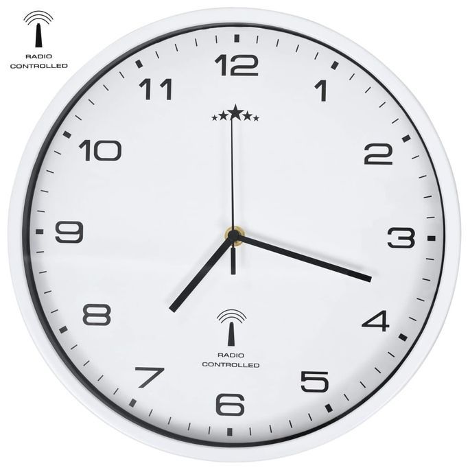 Horloge murale radioguidée avec mouvement à quartz 31 cm Blanc - Photo n°1