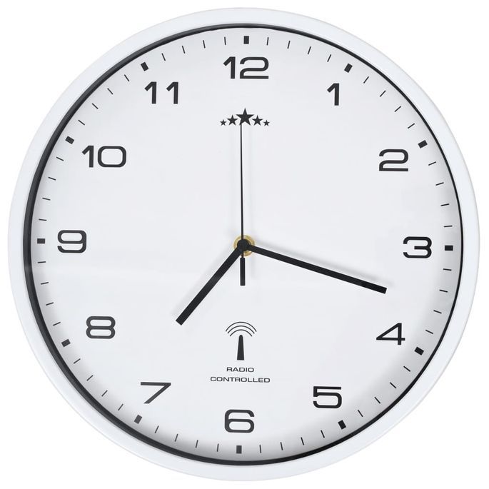 Horloge murale radioguidée avec mouvement à quartz 31 cm Blanc - Photo n°3