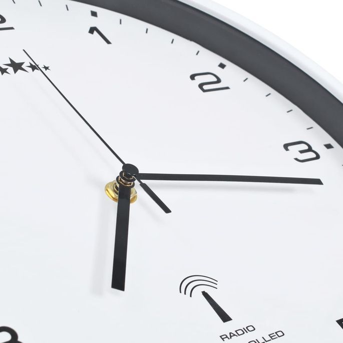 Horloge murale radioguidée avec mouvement à quartz 31 cm Blanc - Photo n°5