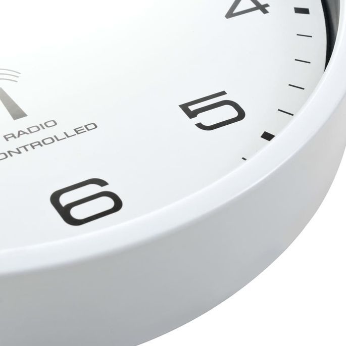Horloge murale radioguidée avec mouvement à quartz 31 cm Blanc - Photo n°6