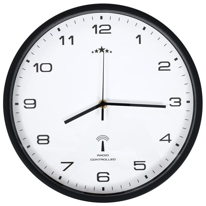Horloge murale radioguidée Mouvement à quartz 31 cm Blanc/noir - Photo n°3