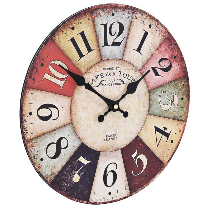 Horloge murale vintage Colorée 30 cm - Photo n°3