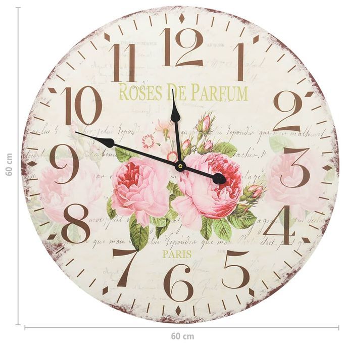 Horloge murale vintage Fleur 60 cm - Photo n°5