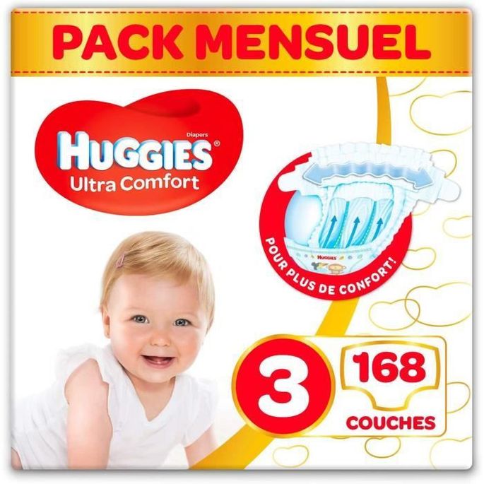 Huggies Ultra Comfort Couches Bebe Unisexe X168 Taille 3 Pack 1 Mois Lestendances Fr