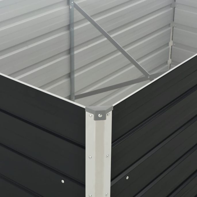 Jardinière surélevée Anthracite 160x80x77 cm Acier galvanisé - Photo n°2