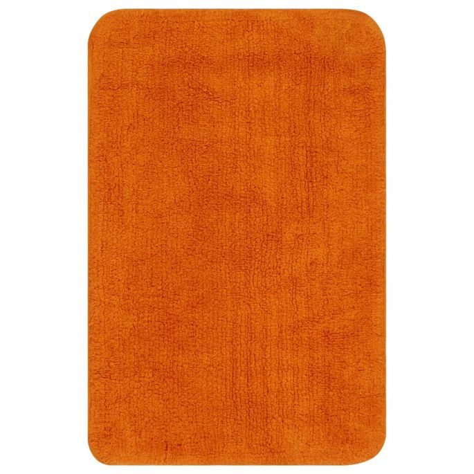 Jeu de tapis de salle de bain 3 pcs Tissu Orange - Photo n°3